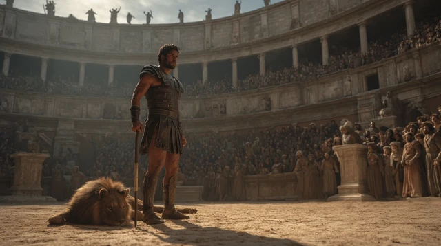 Commodus in the Colosseum Roman History Scene