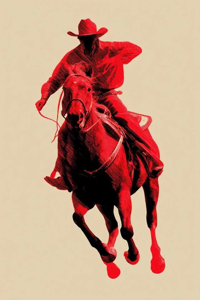 Cowboy at Rodeo Pop Art Print