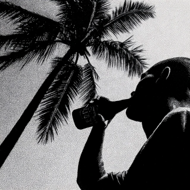 Skinhead Silhouette Under Palm Tree 80s Ska Punk Art
