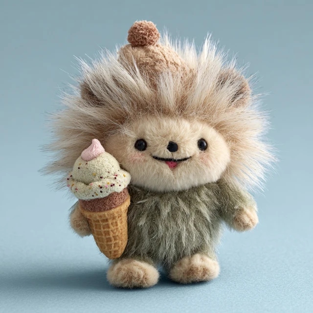 Cute Jellycat Style Furry Ice Cream Plushie