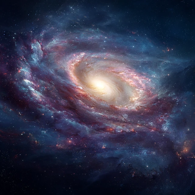 Breathtaking Spiral Galaxy Cosmic Dust and Stars