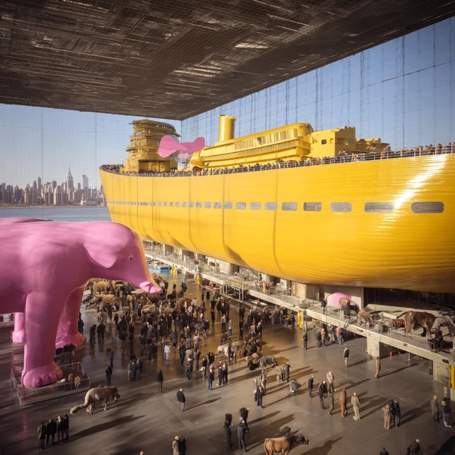 Golden Noahs Ark in NYC with Animals