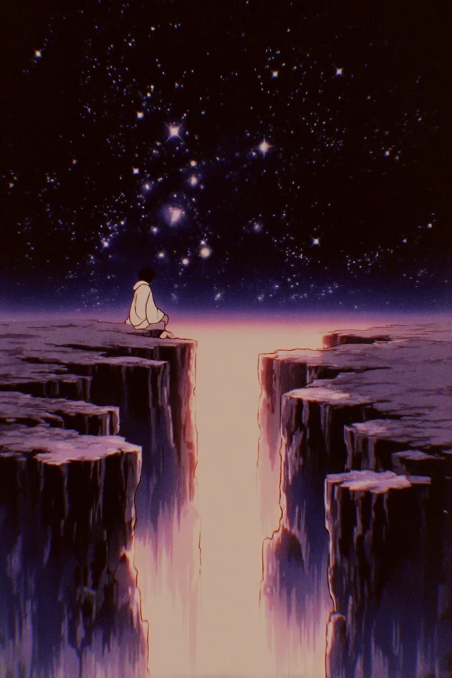 Existence Alone Anime Space Scene Contemplation