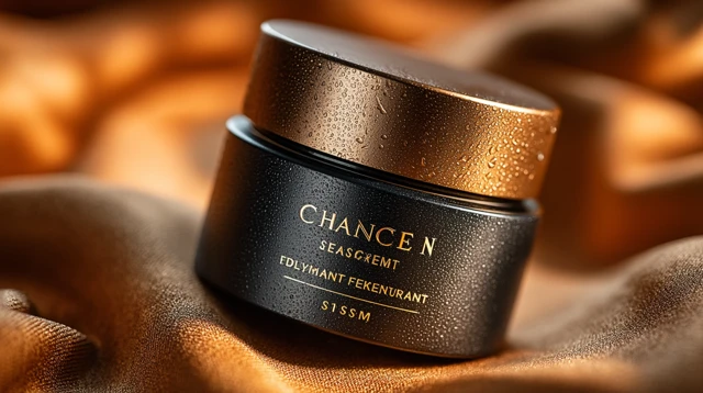 Luxury Skincare Cream Black Matte Jar Elegant Design