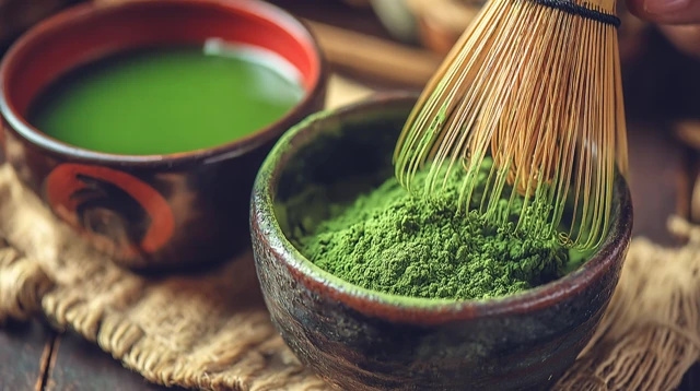 Matcha Tea Preparation Illustration