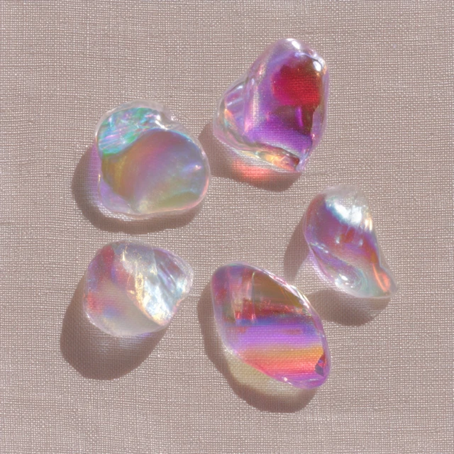 Iridescent Pearls Opalescent Gems Gold Background