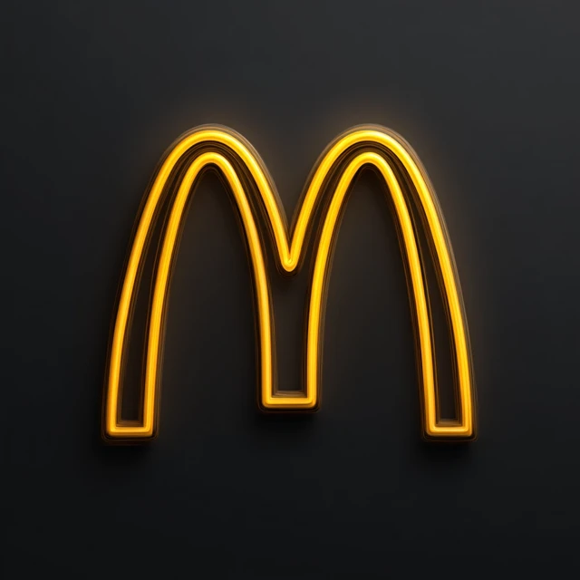 McDonalds Logo Neon Style Illustration