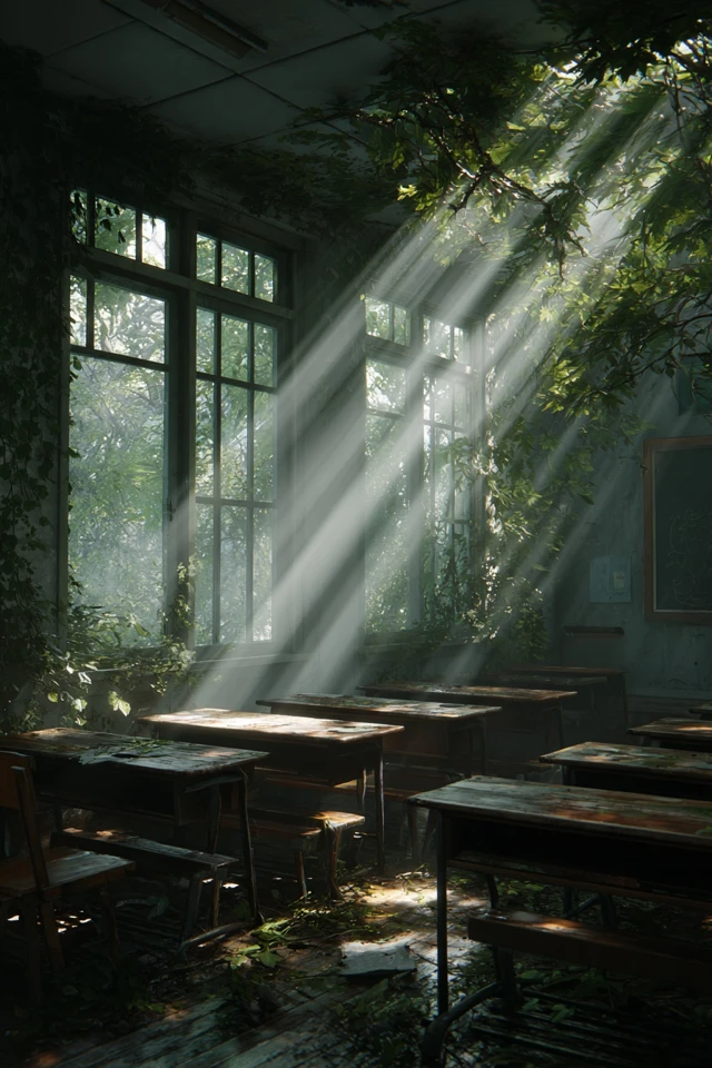 Abandoned Classroom Nature Takes Over