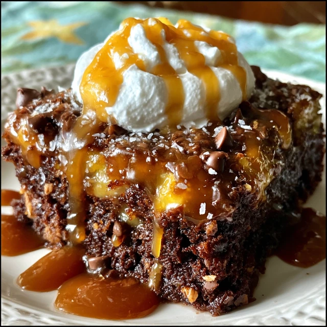Chocolate Caramel Dump Cake Recipe - Easy Dessert