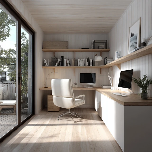 Modern Office Interior Design Prefab White Wood Room