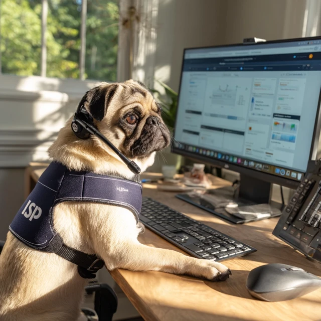 Pug Puppy Tech Support Working From Home