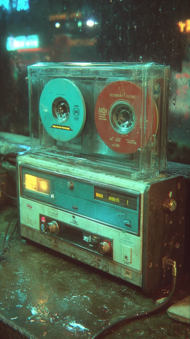 Retro Cassette Tape Cinematic Close Up