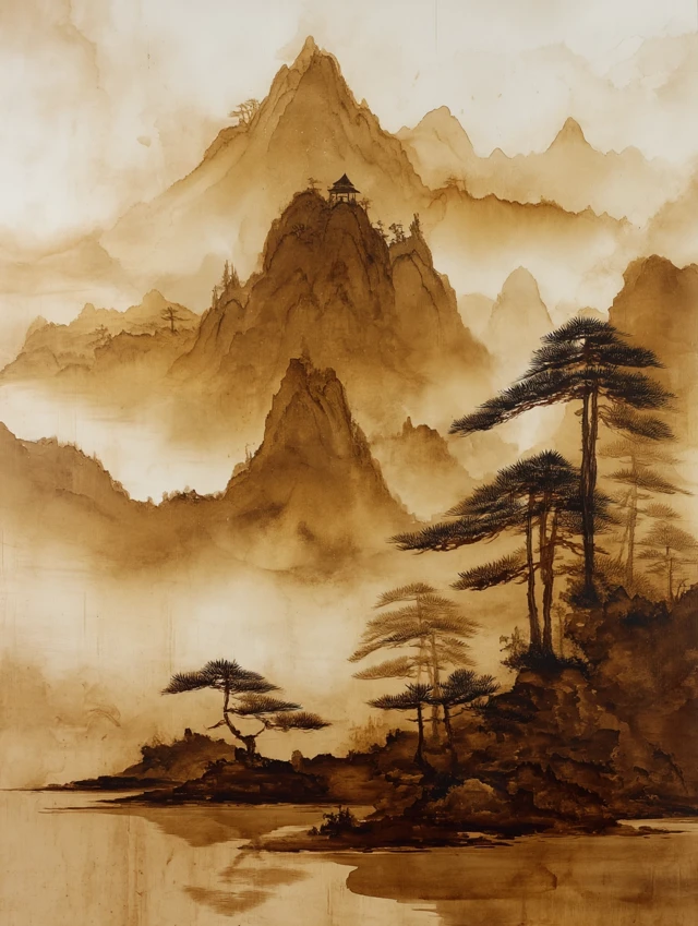 Eastern Traditional Painting Serene Landscape