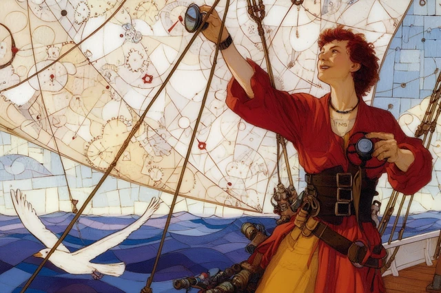 Steampunk Ship Captain Painting - Romantic Realism