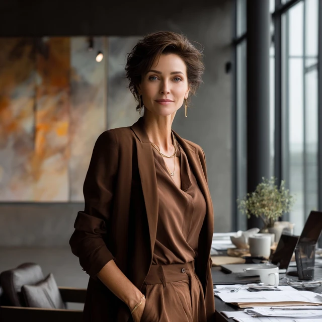 Elegant Businesswoman in Modern Office