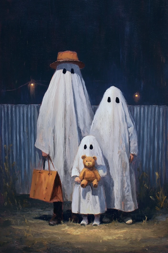 Spooky Halloween Family Photo Ghosts