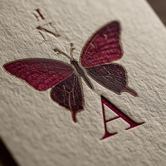 Papelaria Afetiva Logo: Butterfly, Pink Letters, Minimalist