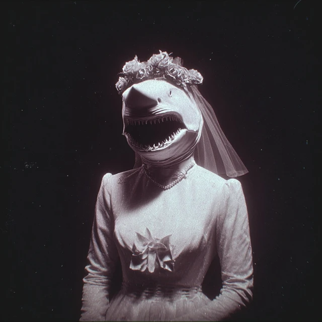 Shark Bride Surreal and Spooky Wedding Portrait