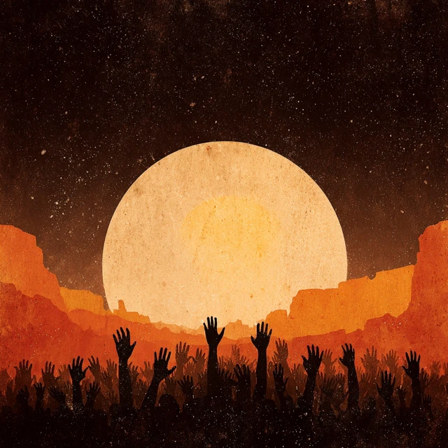 Desert Gathering Hands Reaching for the Sun