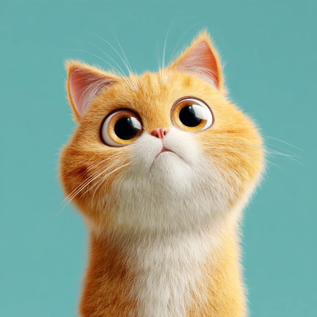 Cute and Funny Cat with a Surprised Expression