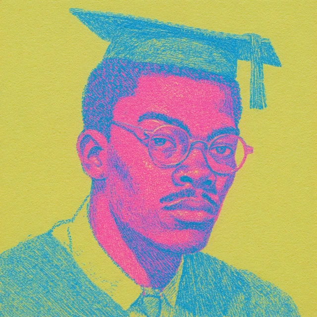 High School Graduate Portrait Illustration