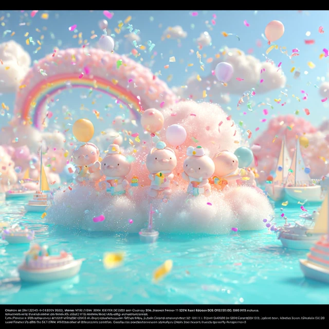 Dreamy Baby Island Celebration 3D Render