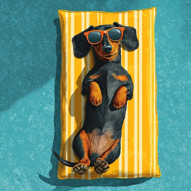 Cute Dachshund Relaxing in the Sun