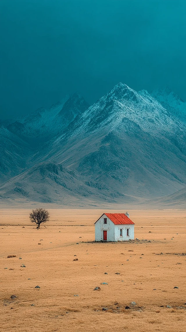 Bolivian Landscape 1954: Exile, House, Mountains