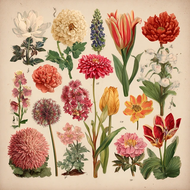 Vintage Botanical Flower Illustrations