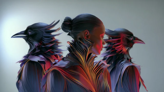 Abstract Digital Art Sculpture