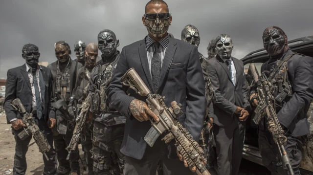 Mexican Gangster Group Motorcycle Badass