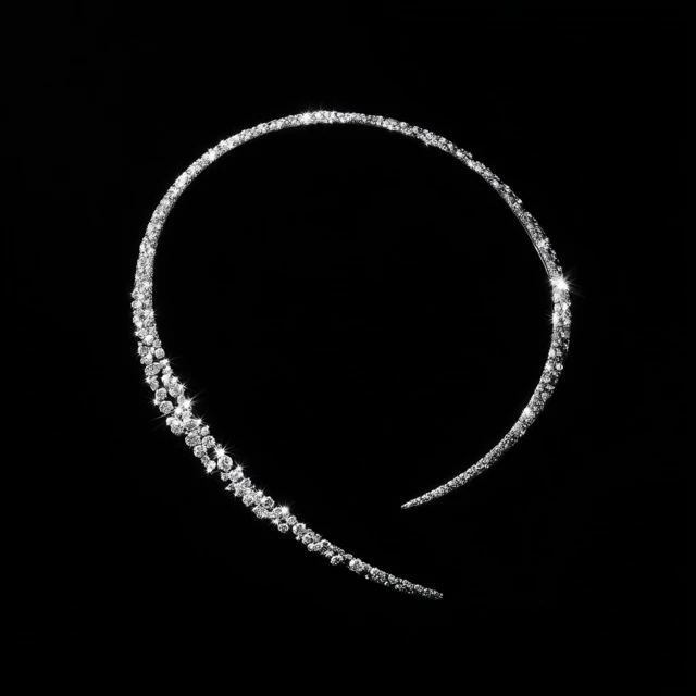 White Gold Diamond Necklace Minimalist Design
