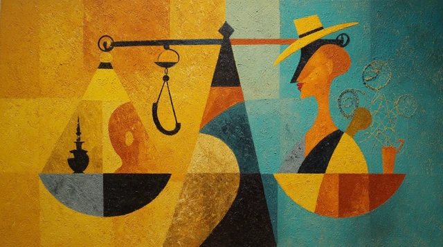 Abstract Balance of Beauty and Family