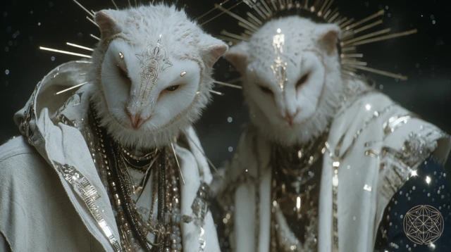 Owl Occultists in Luna Moth Shaman Masks
