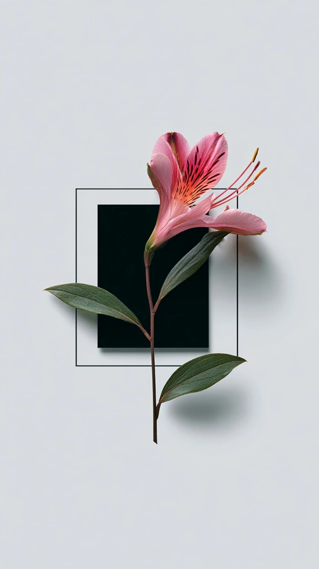 Minimalist Flower Composition Botanical Surrealism