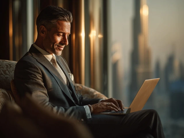 Successful Businessman in Dubai, Elegant Portrait