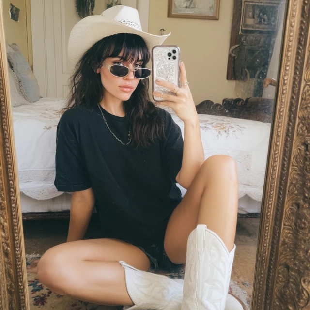 Cowgirl Selfie: Streetwear and High Fashion Style
