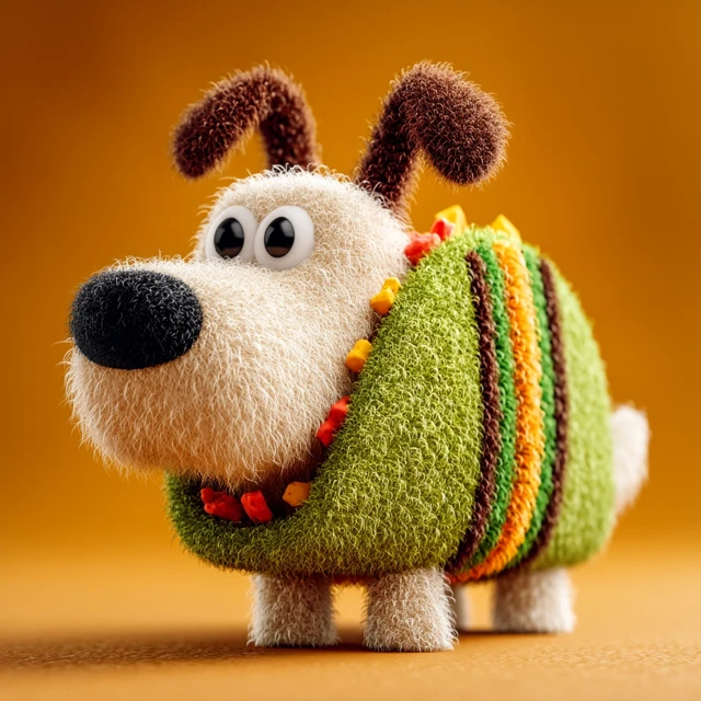 Taco Dog Pixar Style Cartoon Illustration