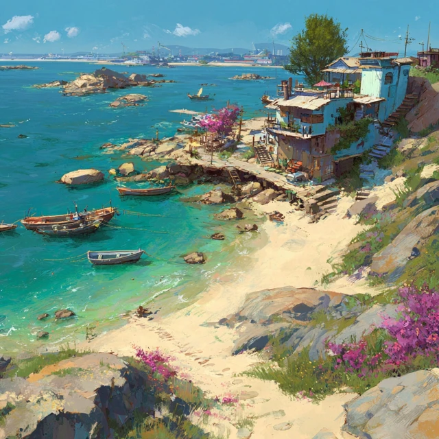 Summer Day at the Beach Beautiful Landscape