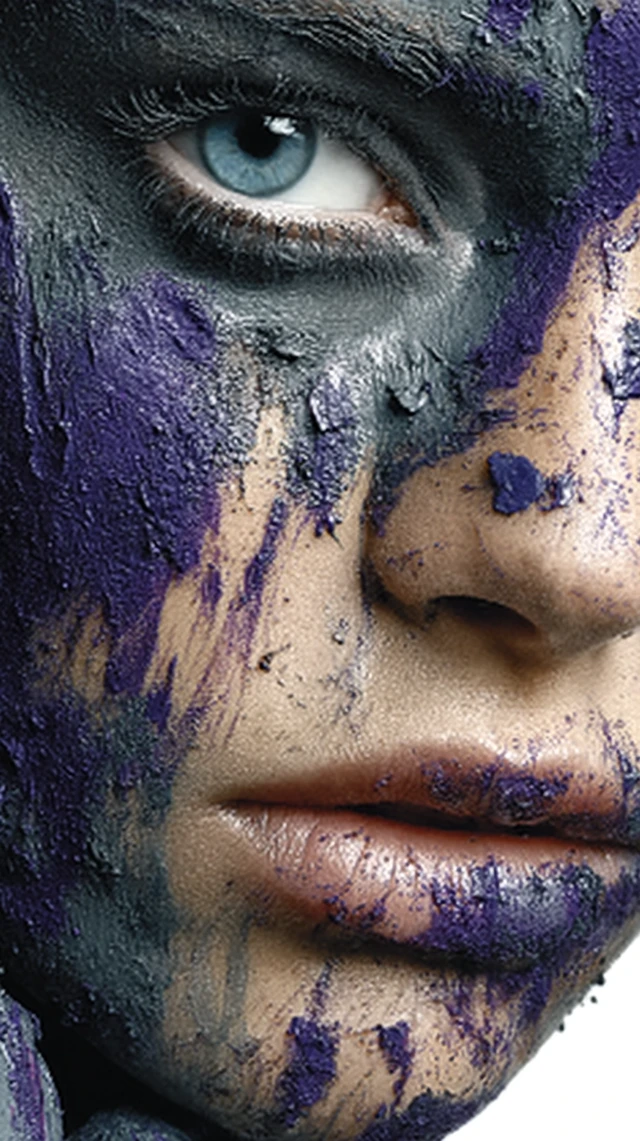 Beautiful Model with Purple Makeup Beauty Salon