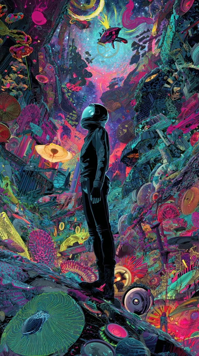 Dreamcore Interstellar Traveler Psychedelic Art