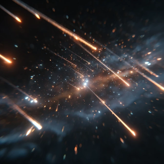 Falling Stars in Space Cinematic Lighting