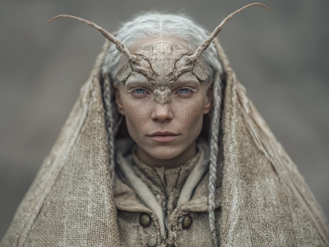 Insect Woman Portrait in Nature High Quality