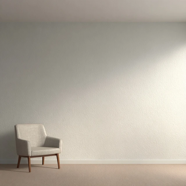 Modern Home Interior Empty Wall with Chair