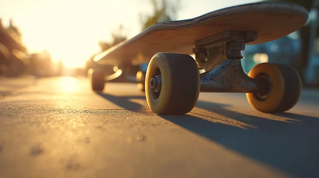 Skateboard Close Up Golden Sunlight Adventure