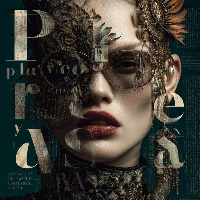 Fashion Editorial with Text Elements and Beautiful Model