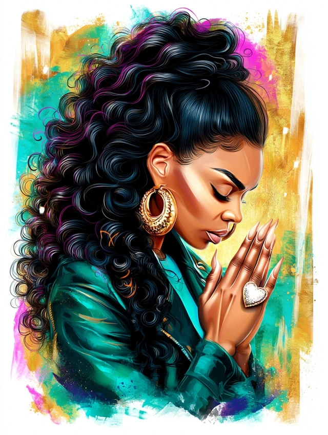 African American Woman Watercolor Illustration