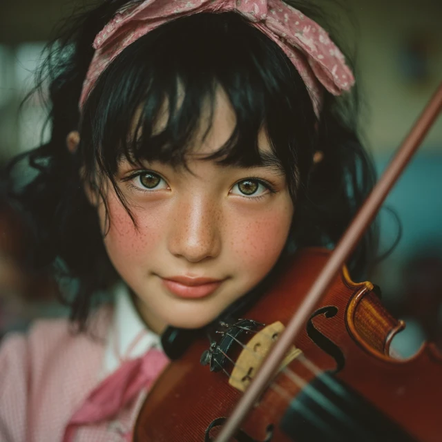 Vietnamese Girl Playing Violin Photography