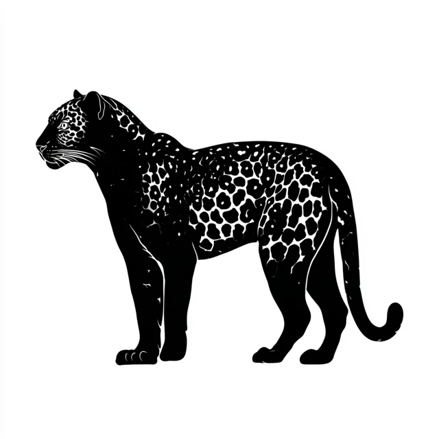 Amur Leopard Silhouette Minimalist Design