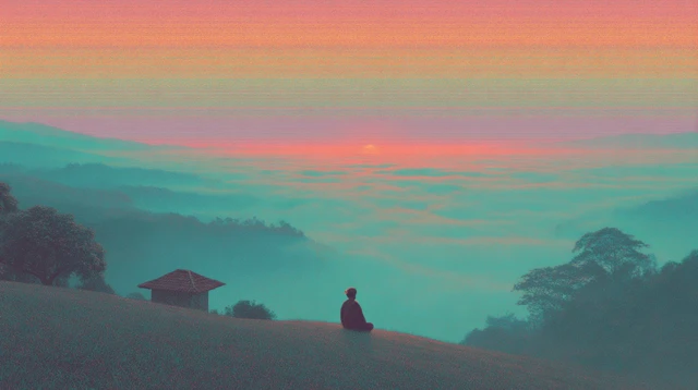 Psychedelic Sunset Illusion with Shaman